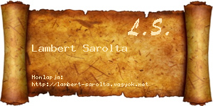 Lambert Sarolta névjegykártya