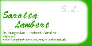 sarolta lambert business card